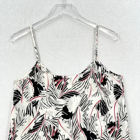 EQUIPMENT Layla Silk Print Cami Womens Small White Black Floral Leaf Print Layer - Picture 6 of 15